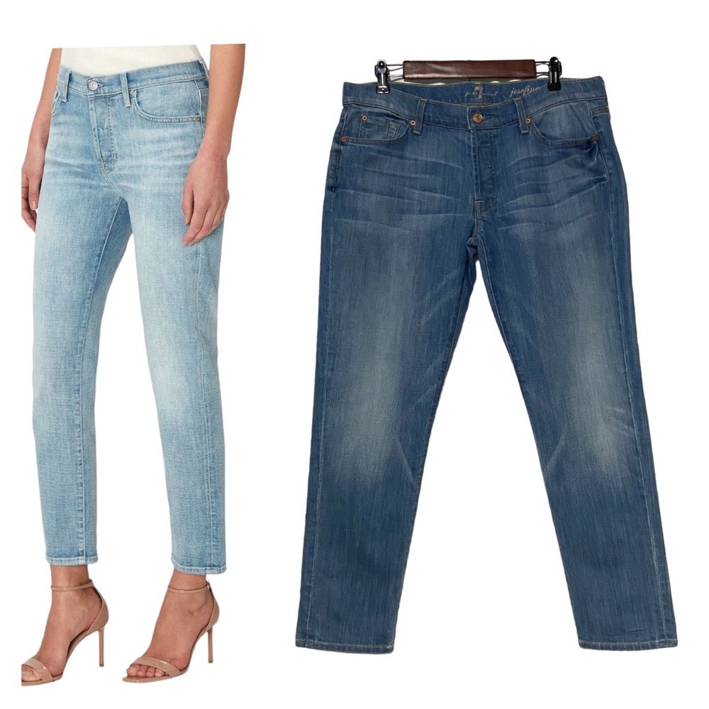 7 for All Mankind Josefina Boyfriend Jeans Women’s 31 Blue